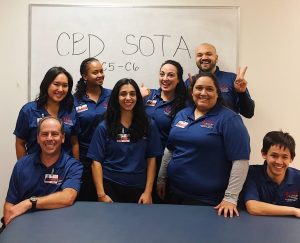 Photo of the inaugural meeting of CBD College's Occupational Therapy Assistant (OTA) Program's Student Occupational Therapy Association (SOTA), showcasing enthusiastic students and faculty members.