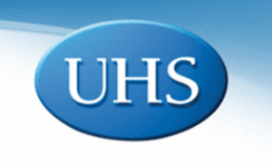 Logo of Universal Hospital Services (UHS), a company providing medical equipment solutions and services in healthcare.