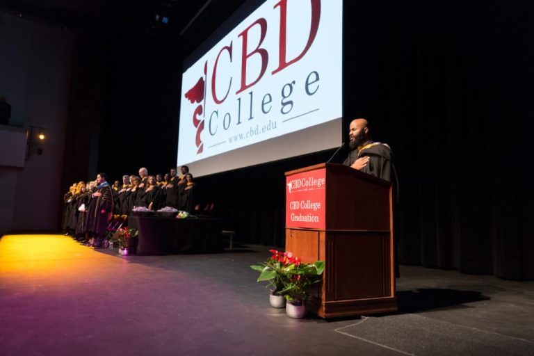 CBD College Winter Graduation Ceremony: Speakers addressing the graduating class and guests.