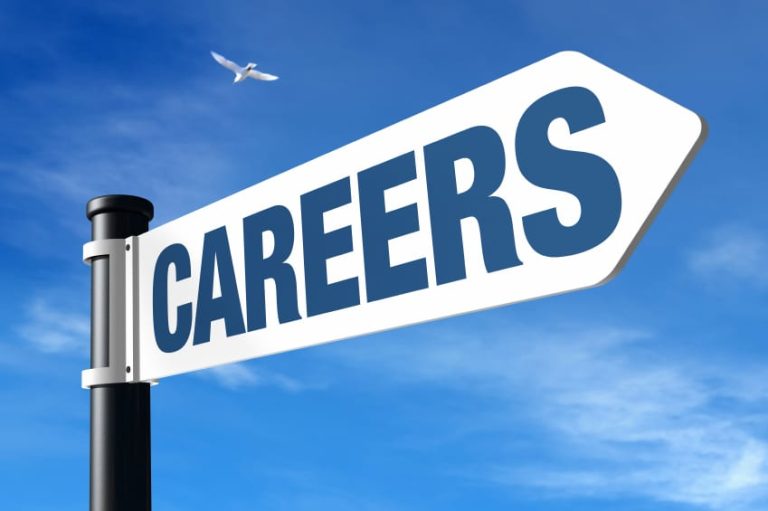 Illustration of an arrow pointing towards a career-oriented scene with the word 'Careers' displayed, symbolizing opportunities and pathways in professional development.