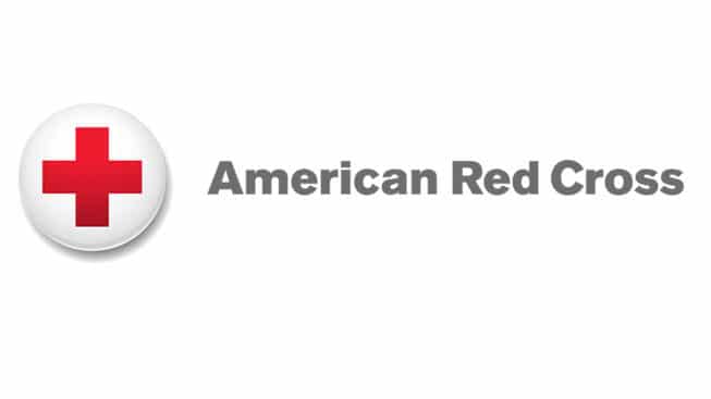 Logo of the American Red Cross, depicting a red cross symbol on a white background, representing humanitarian aid and disaster relief efforts.
