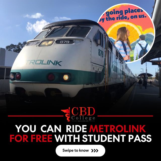 Attention Students! Metrolink now offers the Student Adventure Pass to CBD scholars to ride for free using your school email address! We also have a discounted metro tap card as well making travel more affordable for those looking to avoid that LA traffic!  For more information, contact studentaffairs@cbd.edu#metrolink #freeride #cbdcollege #metro