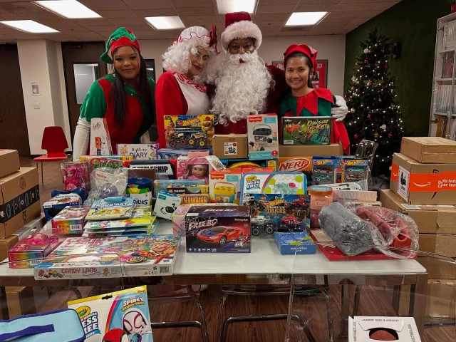 The Christmas Spirit was felt throughout the hallways of CBD College! Santa, Mrs. Claus, elves and reindeer all came by with all of our Toy Drive donations to spread joy to the school 🎄🎅🤶A huge shoutout to our Student Ambassadors for showing up and making an impact this holiday! #christmasgifts #toydrive #cbdcollege