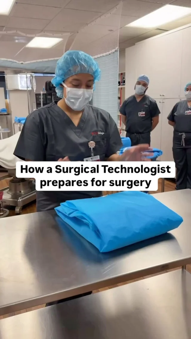 This ST scholar performs the five point inspection as she prepares the operating room (OR) for a successful surgical procedure 👩‍🏫#surgtech #surgery #cbdcollege #medicalstudent #explore